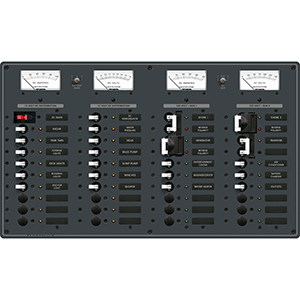 Blue Sea Systems Blue Sea 8086 AC 3 Sources +12 Positions/DC Main +19 Position Toggle Circuit Breaker Panel - White Switches