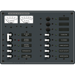 Blue Sea Systems Blue Sea 8076 AC Main +11 Positions Toggle Circuit Breaker Panel - White Switches