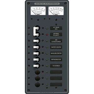 Blue Sea Systems Blue Sea 8074 AC Main +8 Positions Toggle Circuit Breaker Panel - White Switches
