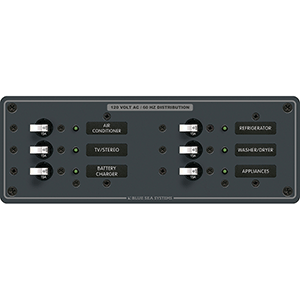 Blue Sea Systems Blue Sea 8097 AC 6 Position Toggle Circuit Breaker Panel - White Switches