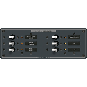 Blue Sea Systems Blue Sea 8096 DC 6 Position Toggle Branch Circuit Breaker Panel - White Switches