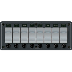 Blue Sea Systems Blue Sea 8261 Waterproof Panel 8 Position - Slate Grey