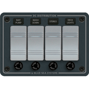 Blue Sea Systems Blue Sea 8262 Waterproof Panel 4 Position - Slate Grey