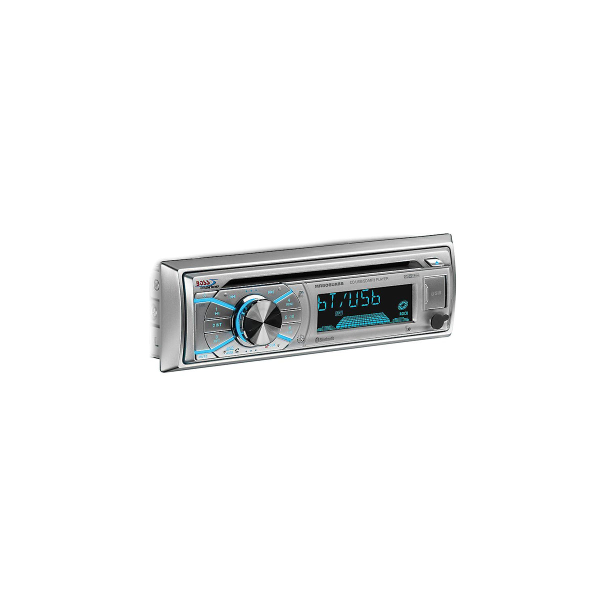 Boss Audio Systems Boss Single-DIN CD/USB/SD, MP3, WMA, FM/AM Player/Bluetooth - Silver - MR508UABS