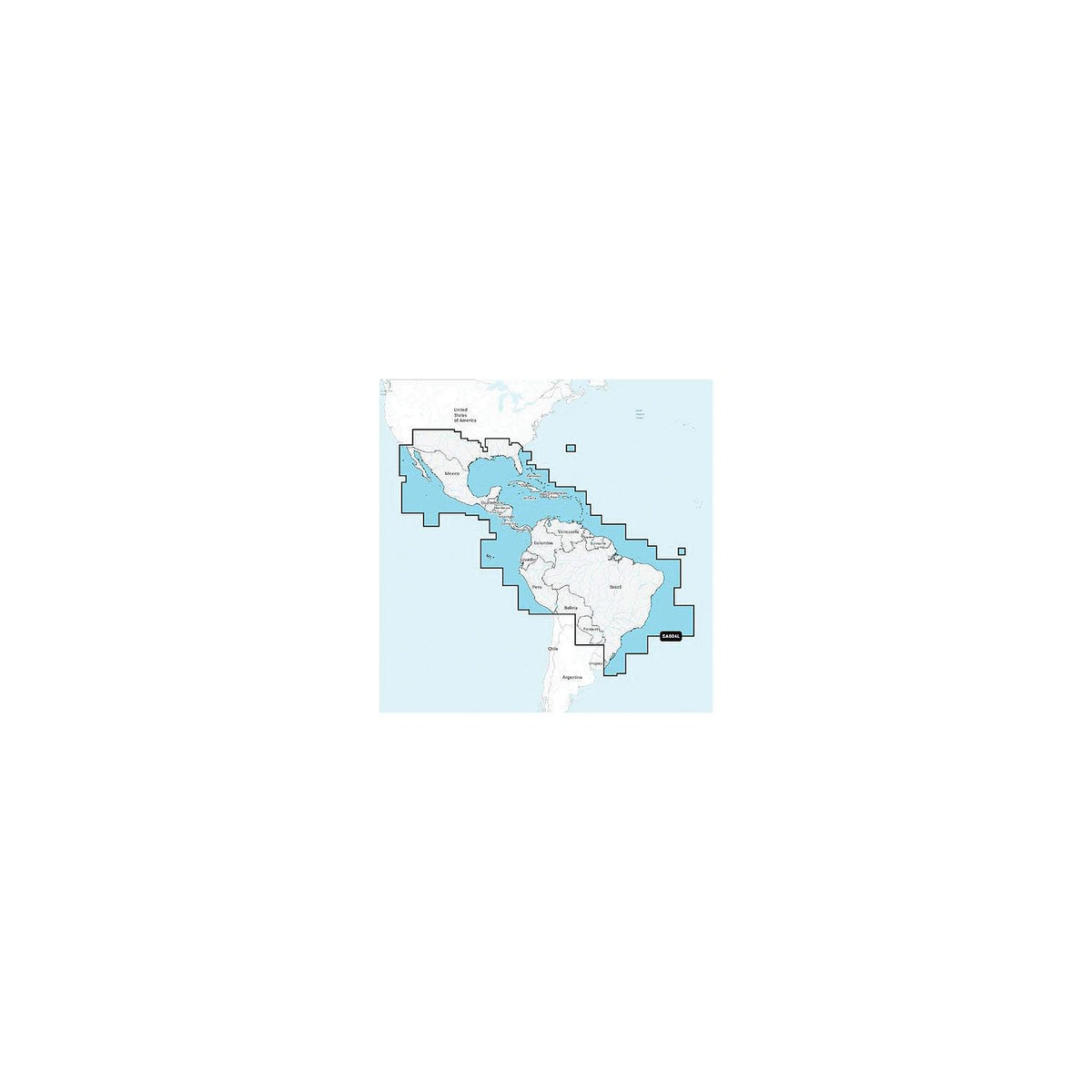 Navionics NASA004L - Mexico, Caribbean to Brazil - Navionics+ [010-C1364-30] - official Navionics product image 2