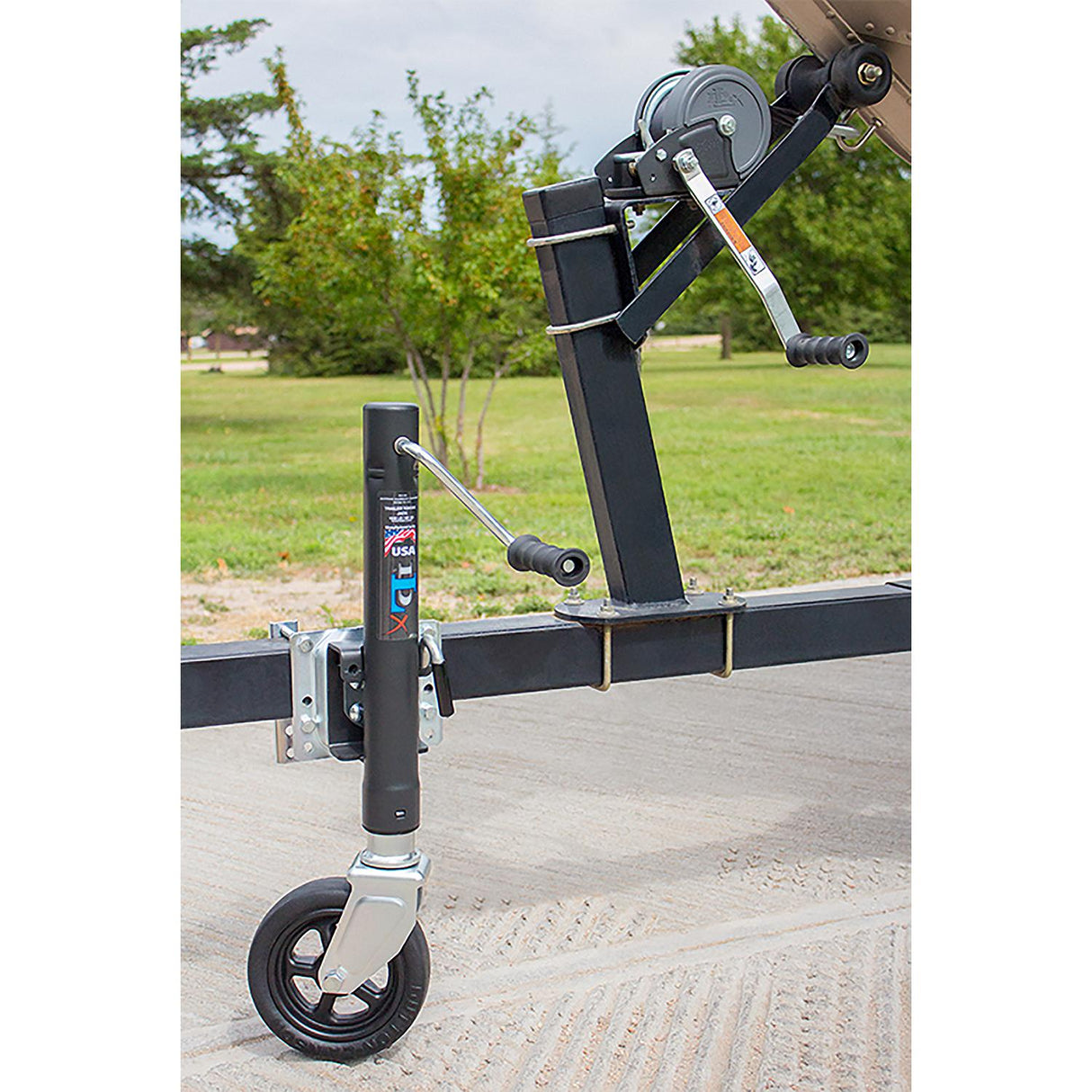 Dutton-Lainson 22210 DLX Marine Jack Swivel, Zinc plated, 12" Travel, 1,500 lbs capacity, 28-1/2" Height, 8" Wheel. - image 4