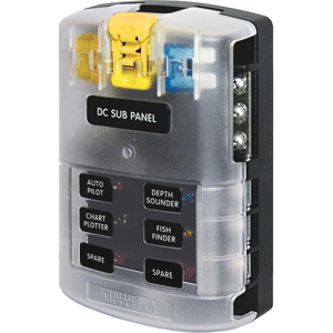 Blue Sea Systems Blue Sea 5025 ST Blade Fuse Block w/Cover - 6 Circuit w/Negative Bus