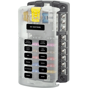 Blue Sea Systems Blue Sea 5026 ST Blade Fuse Block w/Cover - 12 Circuit w/Negative Bus