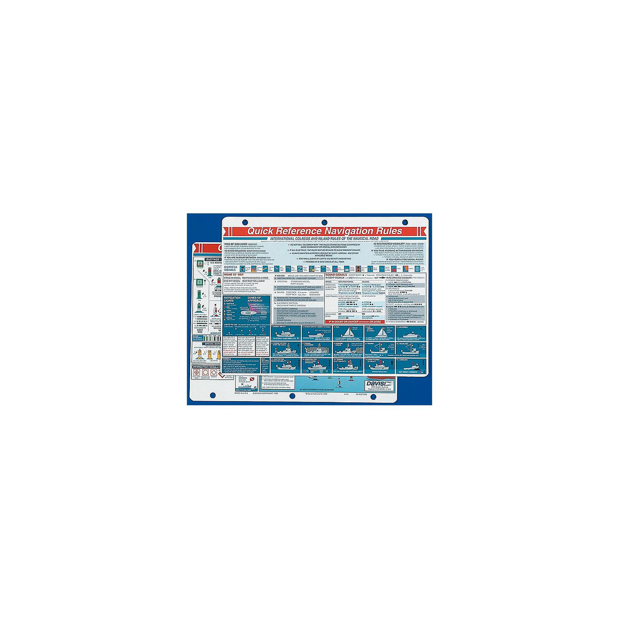 Davis Quick Reference Navigation Rules Card [125] - official Davis Instruments product image 2