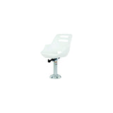 Springfield Marine Springfield Admiral Fixed Height Chair Package, White (Includes Seat With Low Profile Armrest, No Cushions, Pedestal With Floor Base, Mounting Plate and Locking Swivel) - 1001408-L - official Springfield Marine product image 3
