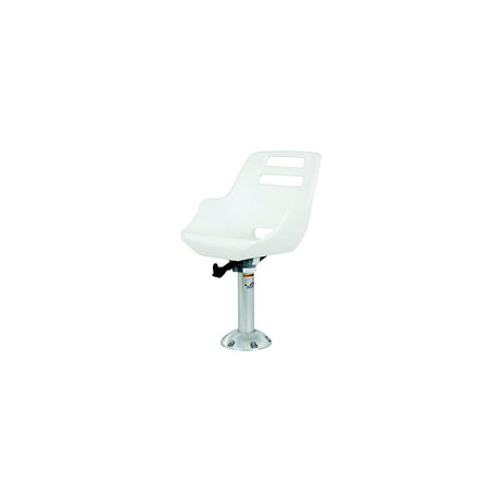 Springfield Marine Springfield Admiral Fixed Height Chair Package, White (Includes Seat With Low Profile Armrest, No Cushions, Pedestal With Floor Base, Mounting Plate and Locking Swivel) - 1001408-L - official Springfield Marine product image 3