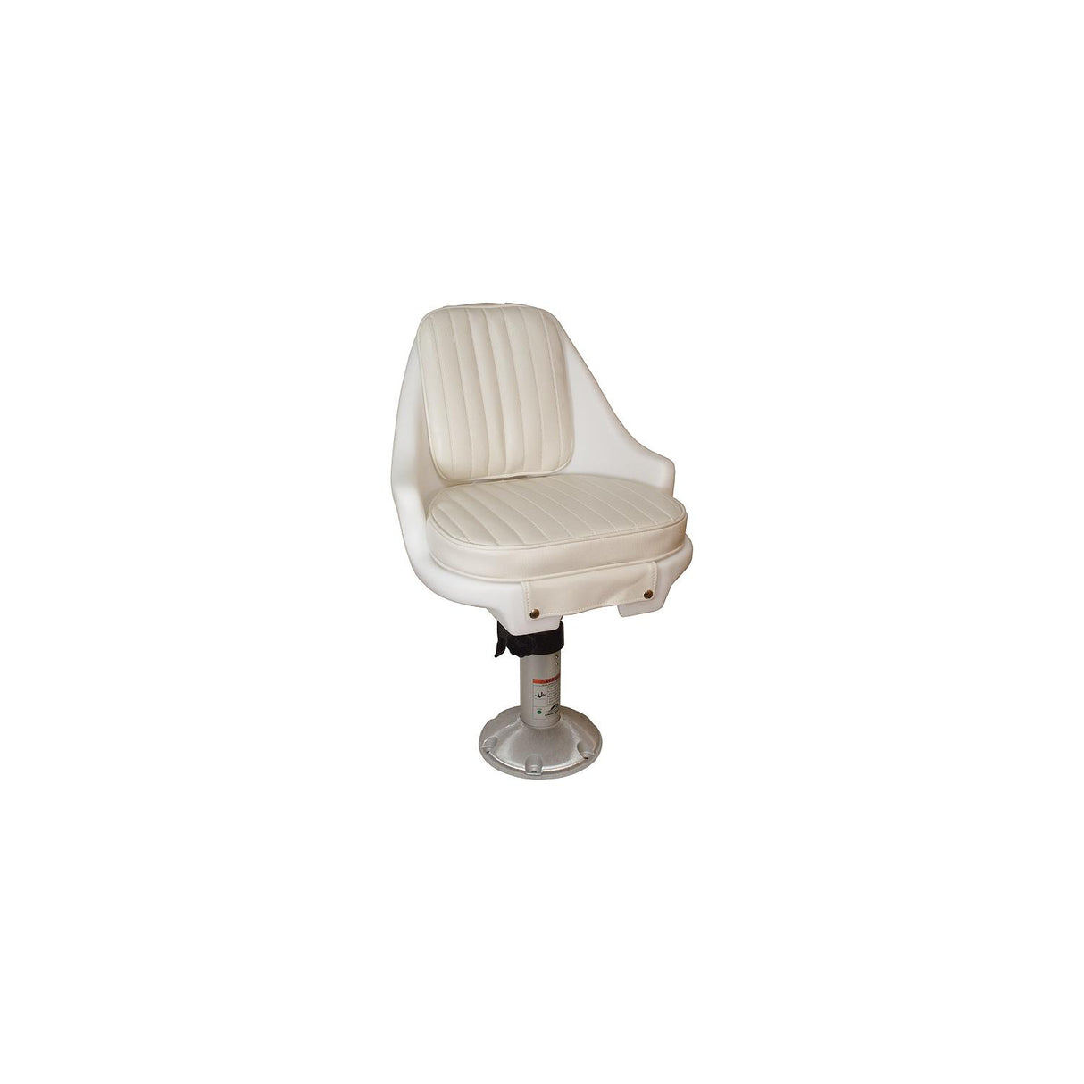 Springfield Marine Springfield Newport Manual Adjustable Economy Chair Package, White (Includes Seat With Cushions, Pedestal, Mounting Plate and Swivel) - 1060100