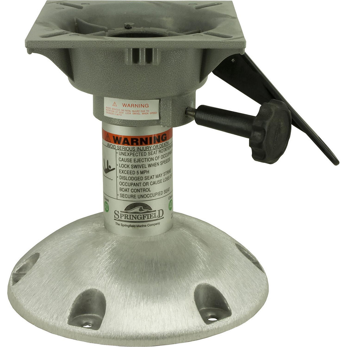 Springfield Marine 1250309L 2-3/8" Explorer Fixed-Height Pedestal with Locking Swivel, AD, Anodized, 9" - image 2