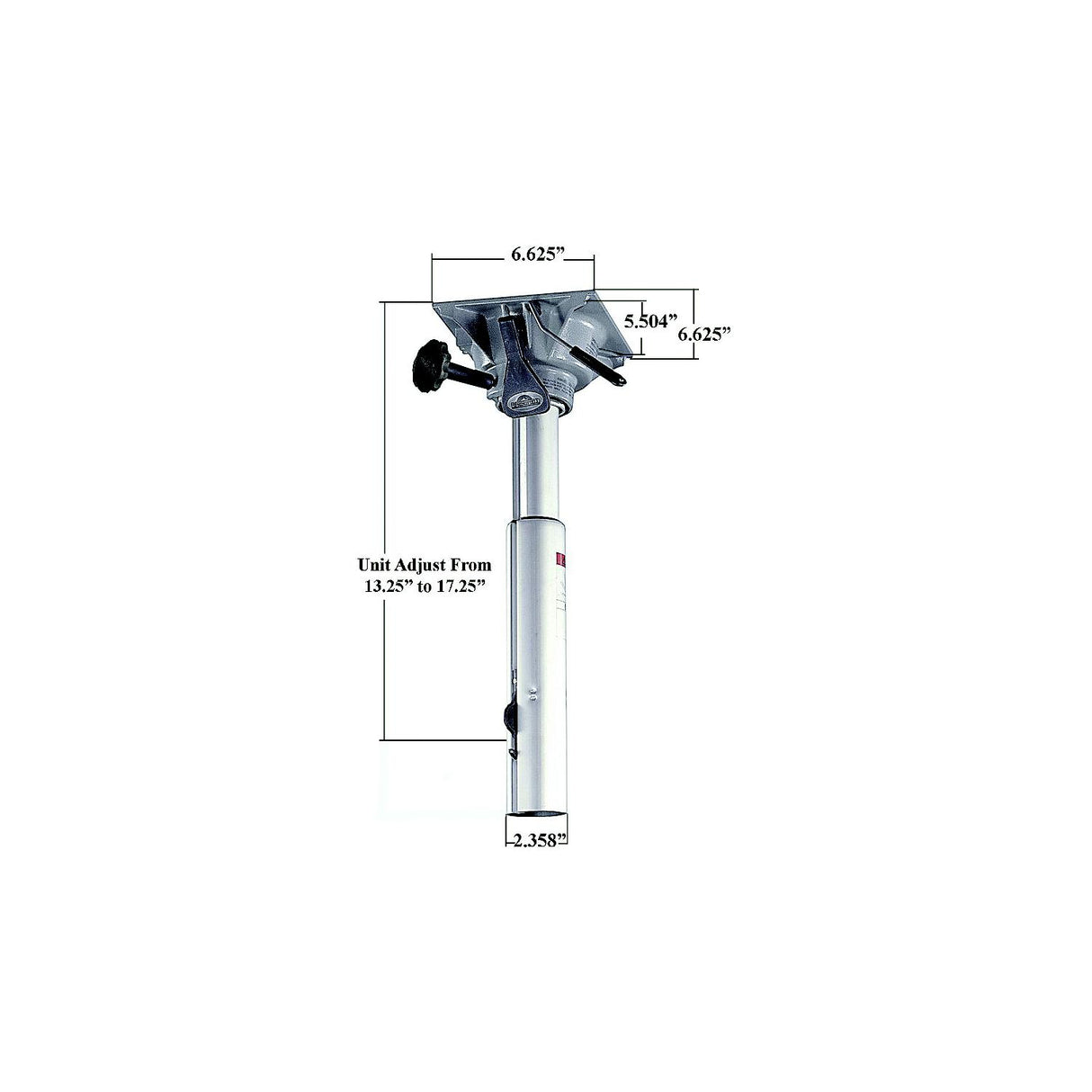 Springfield Marine Springfield Plug-In 2-3/8" Power-Rise Air-Ride Package 12-1/2" to 16-1/4" With Non-Locking Track-Lock Swivel - 1300601-AP