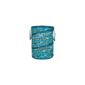 Camco 42987 Pop-Up Utility Container, Teal/ Sketched RVs, 30 Gal. - image 1