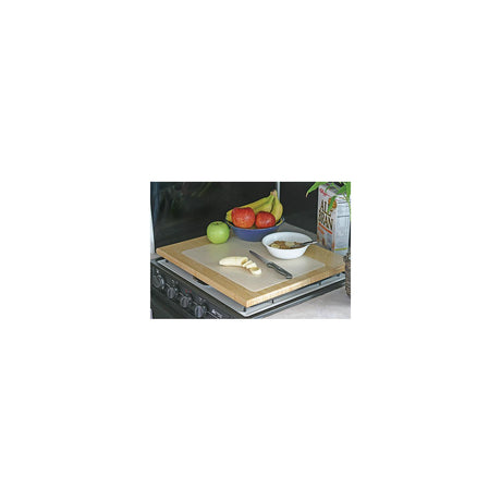Camco 43571 Universal 19 5/8" × 17 1/2" Bamboo Silent RV Stove Top Cover - image 2