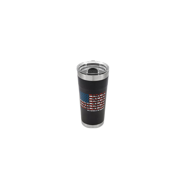 Camco 53065 US Flag Tumbler, 20 oz., Charcoal - image 1