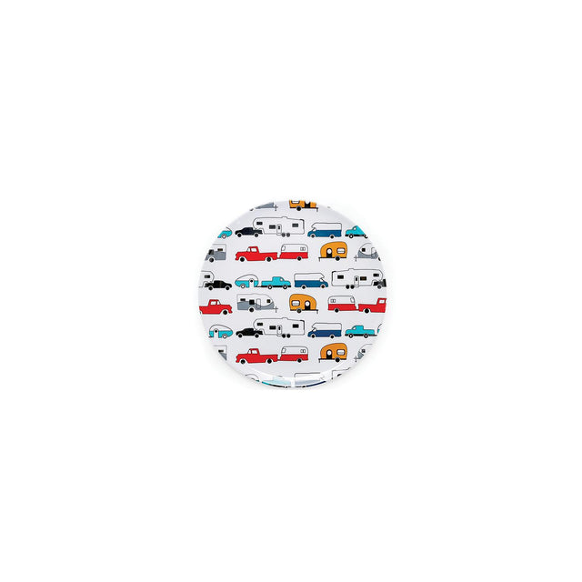 Camco 53224 Melamine Dishware, Multi-color RV & Truck Pattern, 9-3/4" Dinner Plate - image 1
