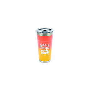 Camco 53318 Life's A Trip Tumbler, 20 oz., Orange/Yellow - image 1