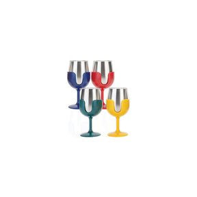 Camco 53465 Wine Tumblers, 8 oz., Navy, Red, Dark Green, Yellow , 4/pk - image 2