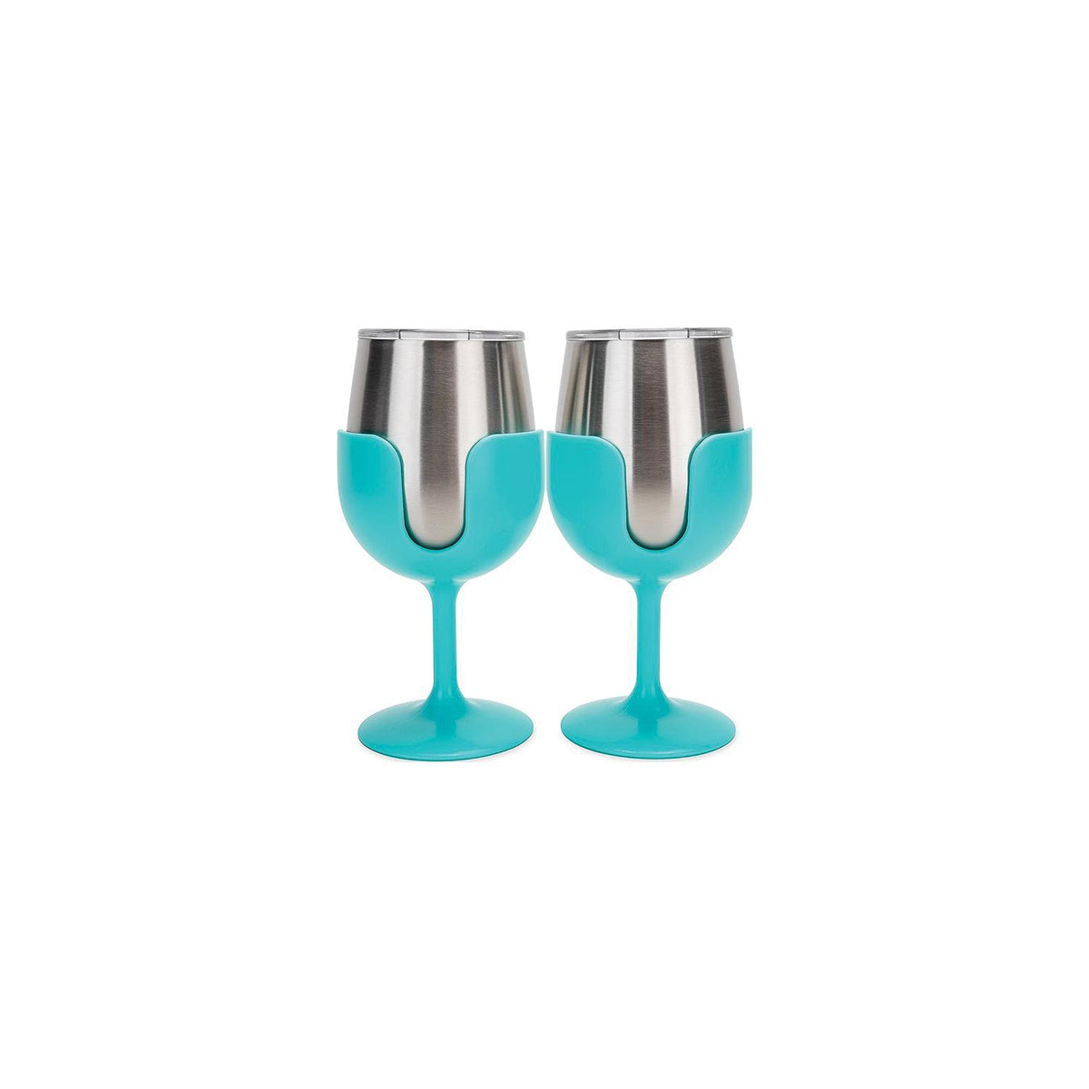 Camco 53484 Wine Tumblers, 8 oz., Light Blue, 1 pr. - image 1