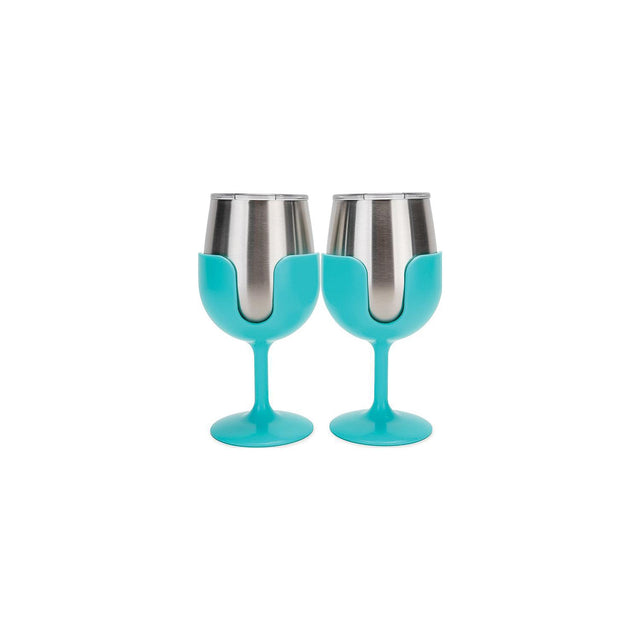 Camco 53484 Wine Tumblers, 8 oz., Light Blue, 1 pr. - image 1