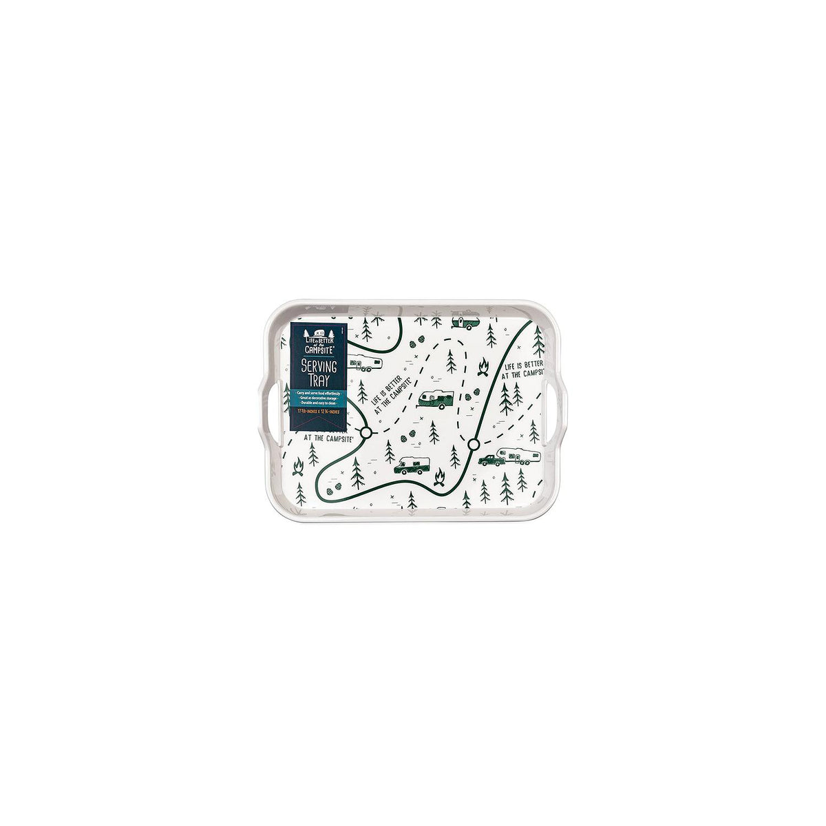 Camco XXX Melamine Tray, Green RV Map Design - 53488 - image 1
