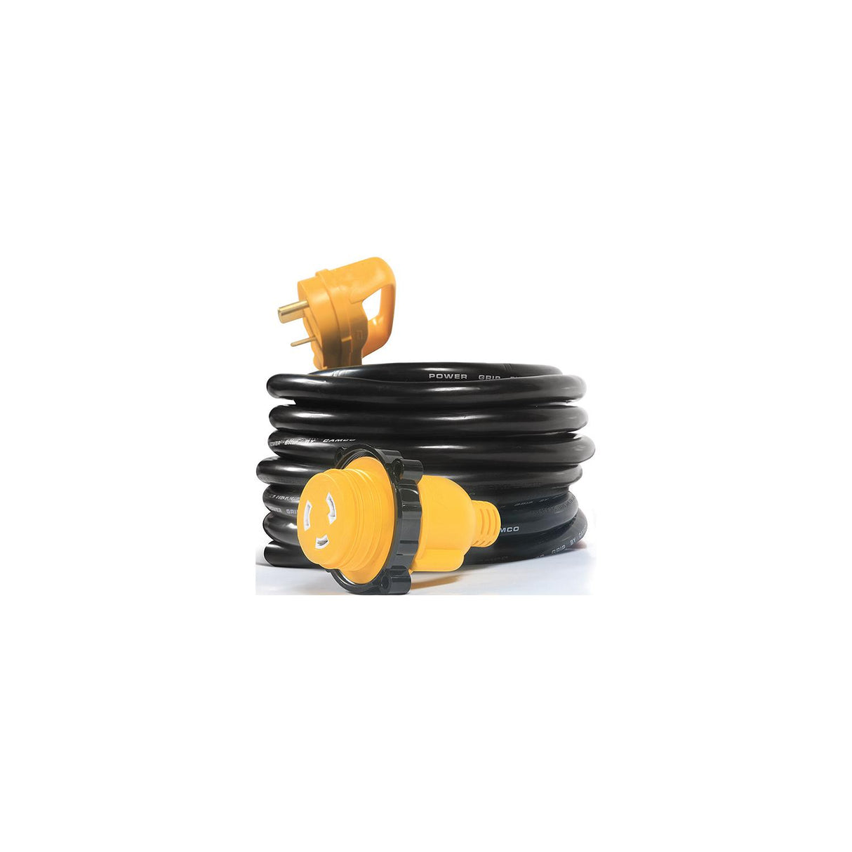 Camco 55501 PowerGrip Locking Adapter, 30A Fem Locking/30A Male Std Powergrip, 25' - image 1