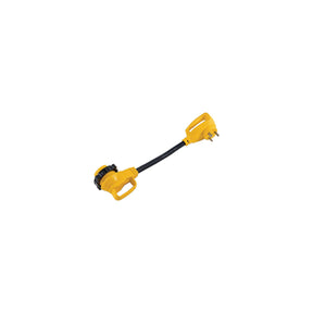 Camco 55522 90° Powergrip Locking Adapter, 18", 30A Female Locking / 30A Male Std - image 1