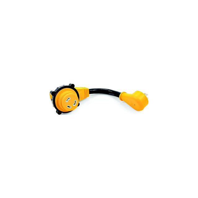 Camco 55636 90° Powergrip Locking Dogbone Adapter, 15A to 30A - image 1