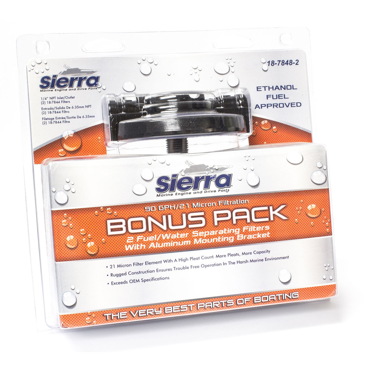 Sierra International Fuel/Water Separator Kit - 21 Micron (1/4” Aluminum, Tall Filter) Bonus Pack - 18-7852-2 - image 2