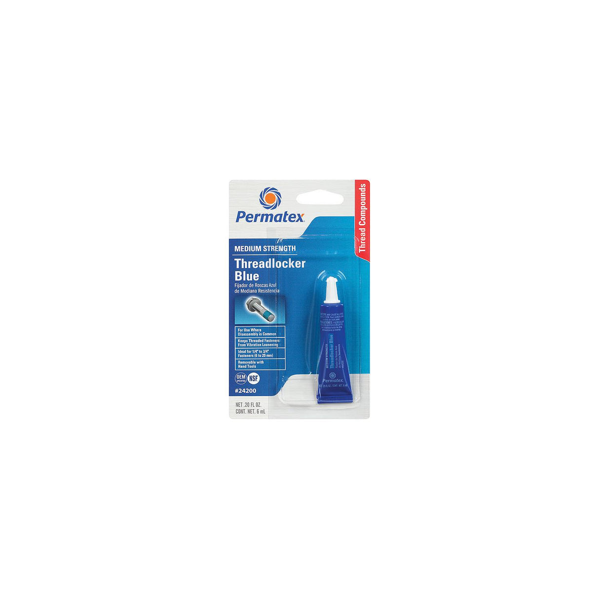Permatex 24200 Thrd Lck Blue 242 6ML Marine Boat