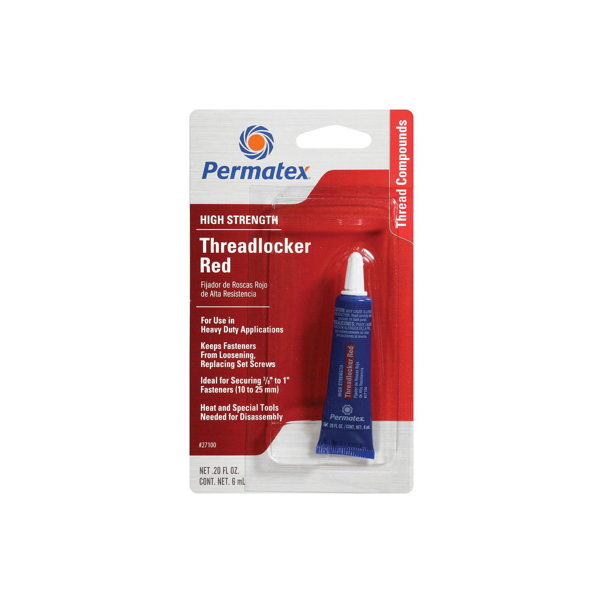 Permatex 27100 Thrd Lck Red 271 6ML Marine Boat