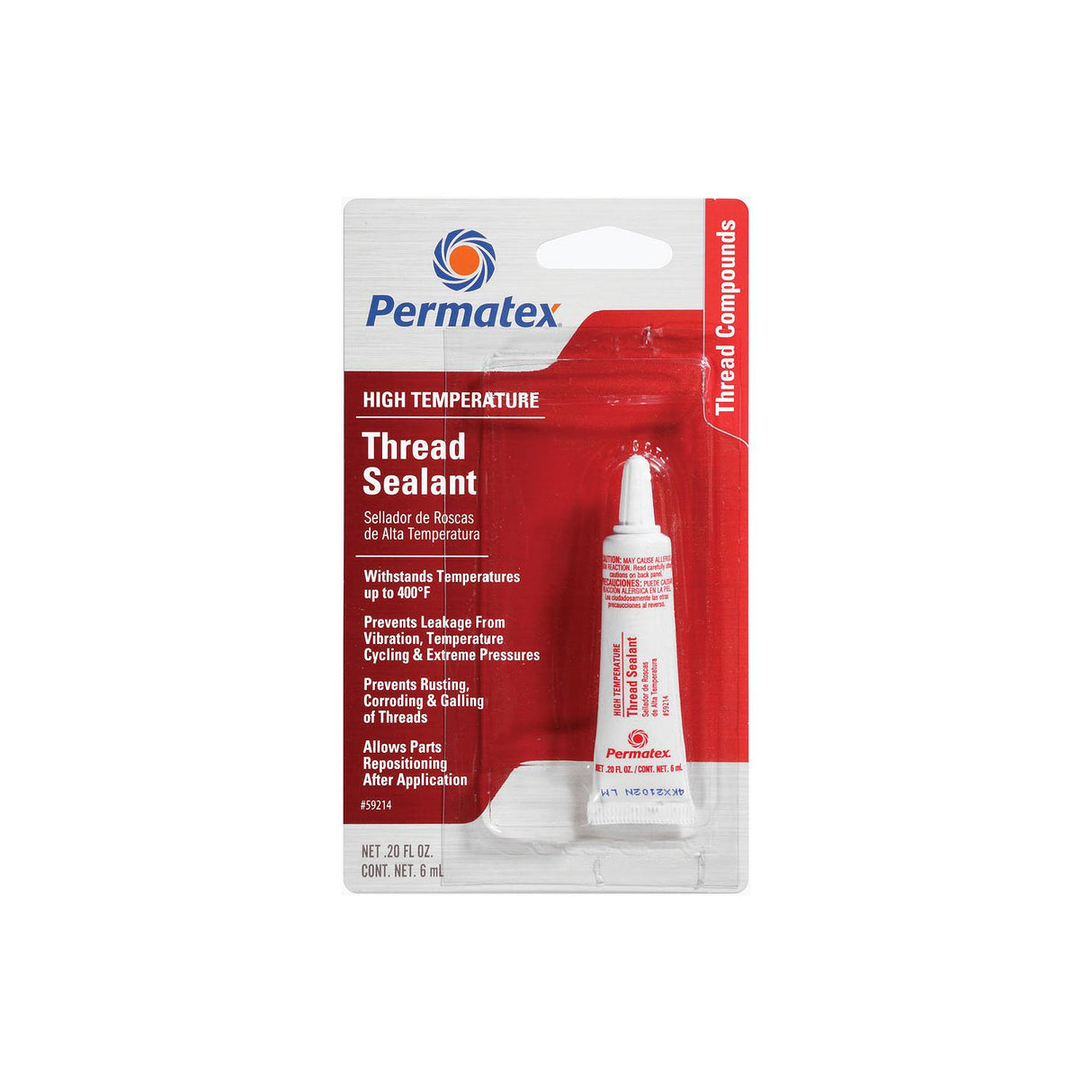 Permatex 59214 Thrd Sealant Hi-Temp 6ML Marine Boat