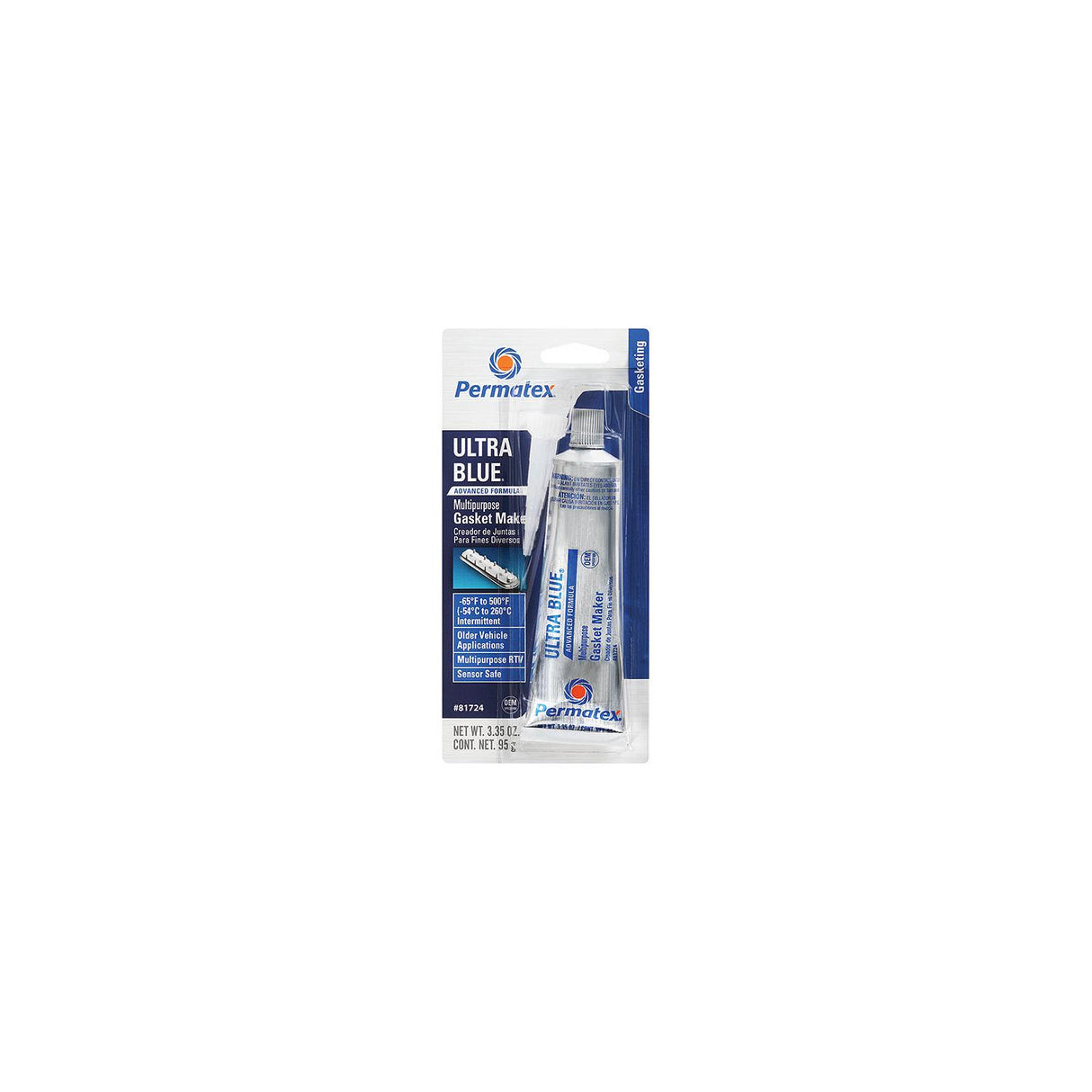 Permatex 81724 Ultra Blue® Multipurpose RTV Silicone Gasket Maker, 3.35 oz. - 81724