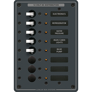 Blue Sea Systems Blue Sea 8023 DC 8 Position Circuit Breaker - White Switches