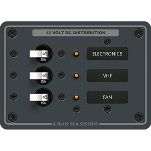 Blue Sea Systems Blue Sea 8025 DC 3 Position Breaker Panel - White Switches