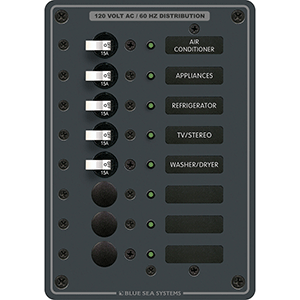 Blue Sea Systems Blue Sea 8059 AC 8 Position Toggle Circuit Breaker Panel