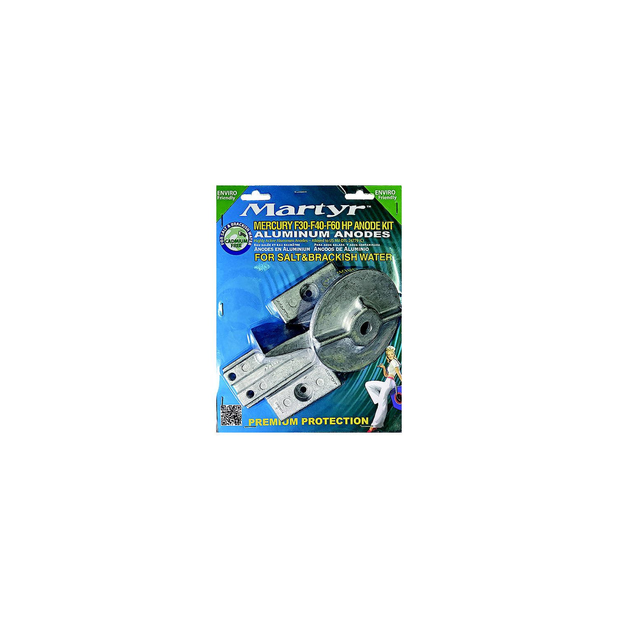 Martyr Aluminum Anode Kit For Mercury F30-F40-F60HP Engines - CMM3060KITA