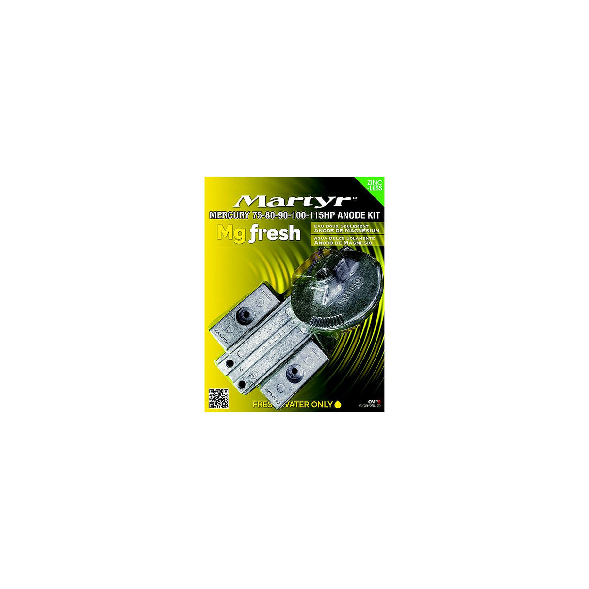 Martyr Magnesium Anode Kit For Mercury 75-80-90-100-115HP Engines - CMM75115KITM