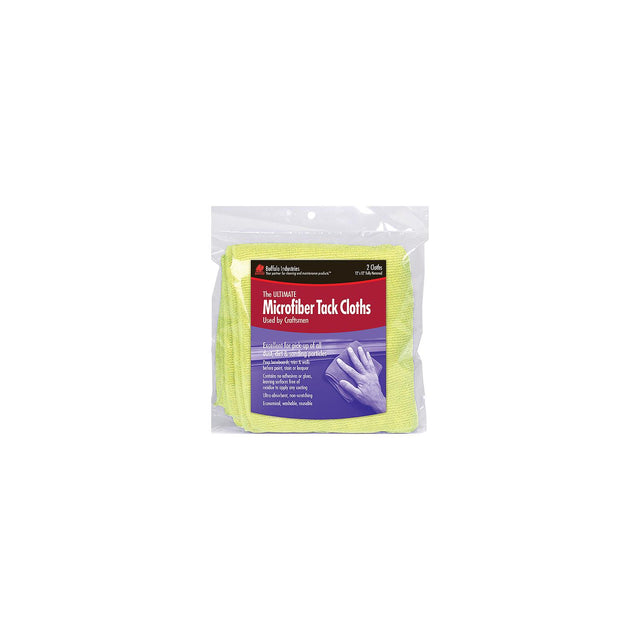 Buffalo Industries Microfiber Tack Cloths, Yellow, 2/pk - 65008 - image 1