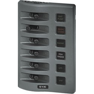 Blue Sea Systems Blue Sea 4306 WeatherDeck Water Resistant Fuse Panel - 6 Position - Grey