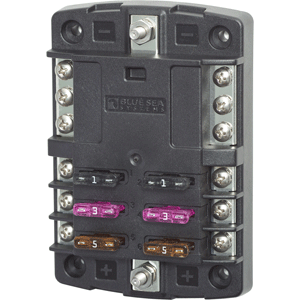 Blue Sea Systems Blue Sea 5030 ST Blade Fuse Block w/o Cover - 6 Circuit w/Negative Bus