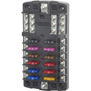 Blue Sea Systems Blue Sea 5031 ST Blade Fuse Block w/o Cover - 12 Circuit w/Negative Bus