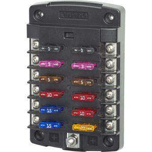 Blue Sea Systems Blue Sea 5034 ST Blade Fuse Block w/out Cover - 12 Circuit w/out Negative Bus