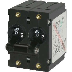 Blue Sea Systems Blue Sea 7349 A-Series Double Pole Toggle - 32A - Black