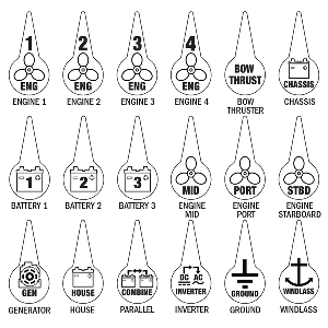 Blue Sea Systems Blue Sea 7902 Icon Circuit Identification Label Kit for Battery Switches