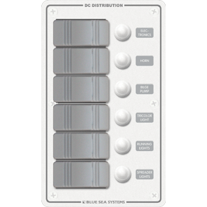 Blue Sea Systems Blue Sea 8273 Water Resistant Panel - 6 Position - White - Vertical