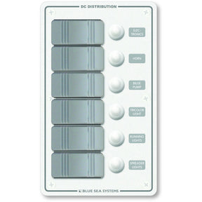 Blue Sea Systems Blue Sea 8273 Water Resistant Panel - 6 Position - White - Vertical