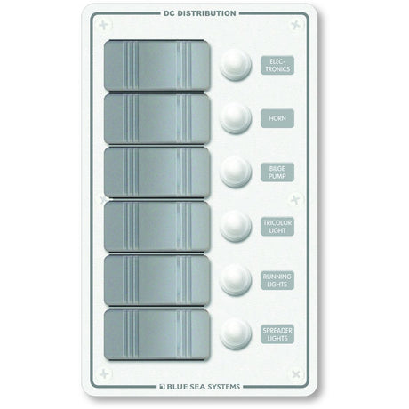 Blue Sea Systems Blue Sea 8273 Water Resistant Panel - 6 Position - White - Vertical